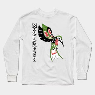 Indigenous Hummingbird (Nenookaasi) Long Sleeve T-Shirt